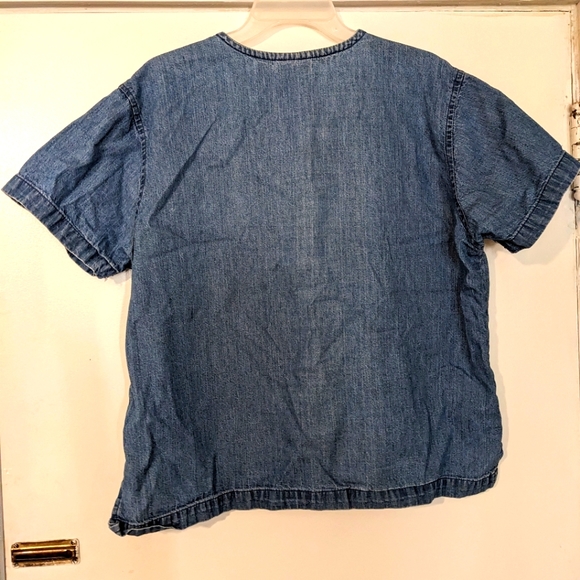 Vintage Jane Ashley Cottage Core Top Large Denim - Picture 2 of 6